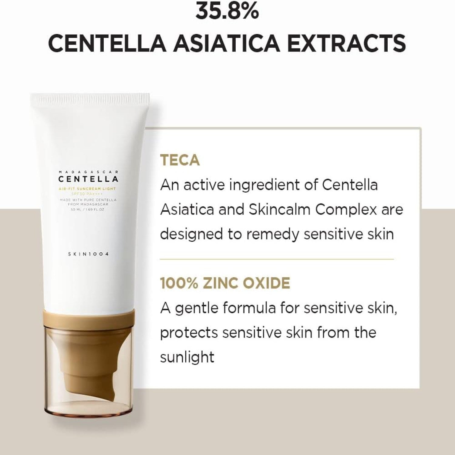 Skin1004 Madagascar Centella Air-Fit Suncream Light 50ml – Wholesale (50 pcs/carton)