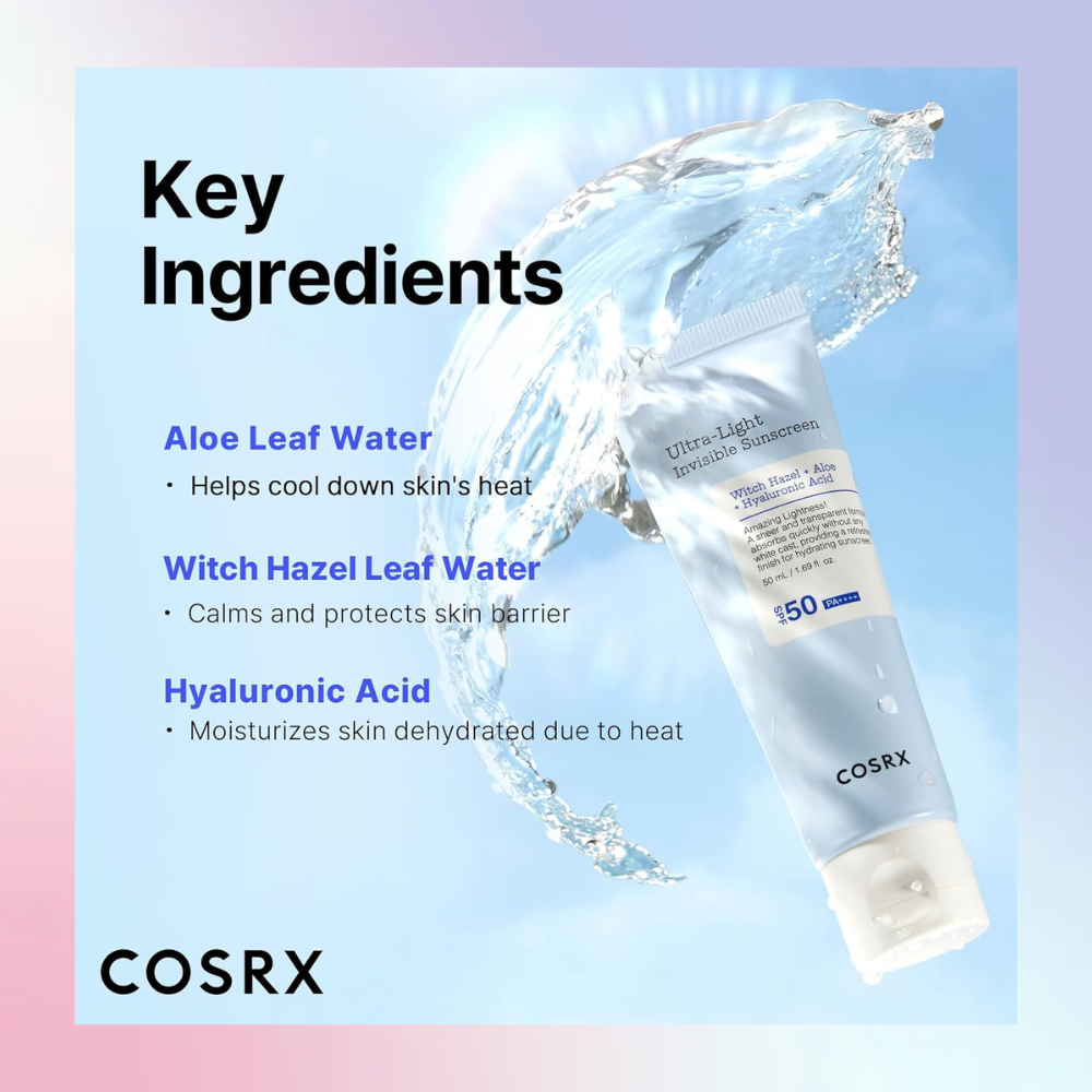 COSRX Ultra-Light Hyaluronic Acid Airy Sun Cream SPF50+ PA++++ (50ml) – Wholesale (10 pcs/carton)