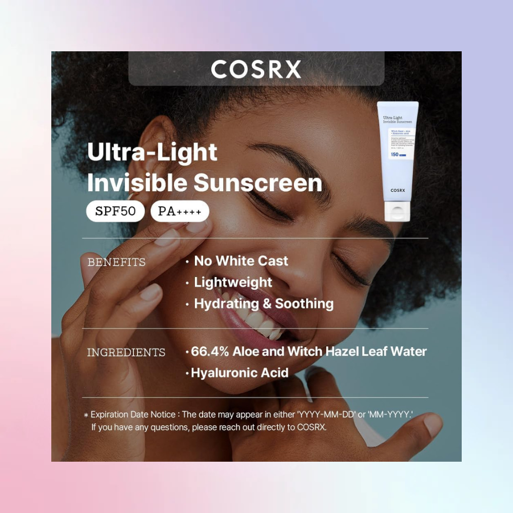 COSRX Ultra-Light Hyaluronic Acid Airy Sun Cream SPF50+ PA++++ (50ml) – Wholesale (10 pcs/carton)