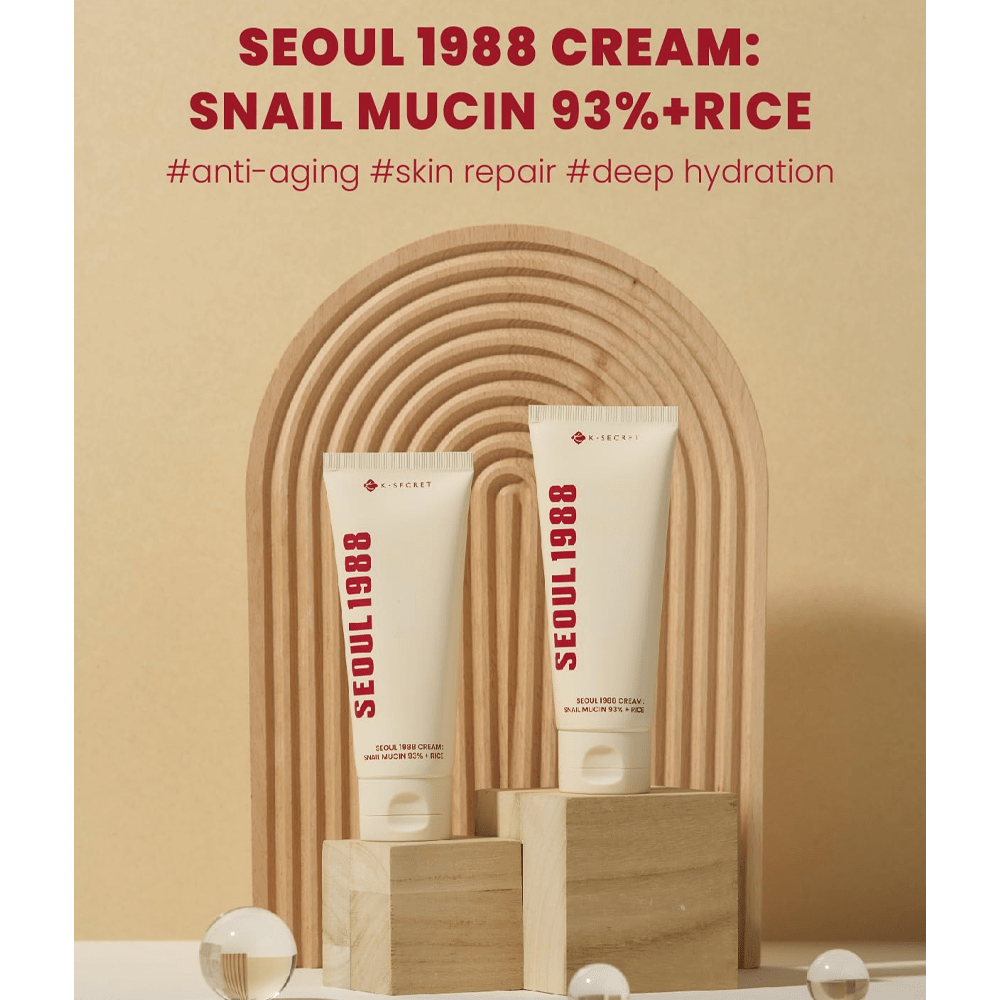 K Secret Seoul 1988 Cream Snail Mucin 93% + Rice - 100 ml – Wholesale (60 pcs/carton)