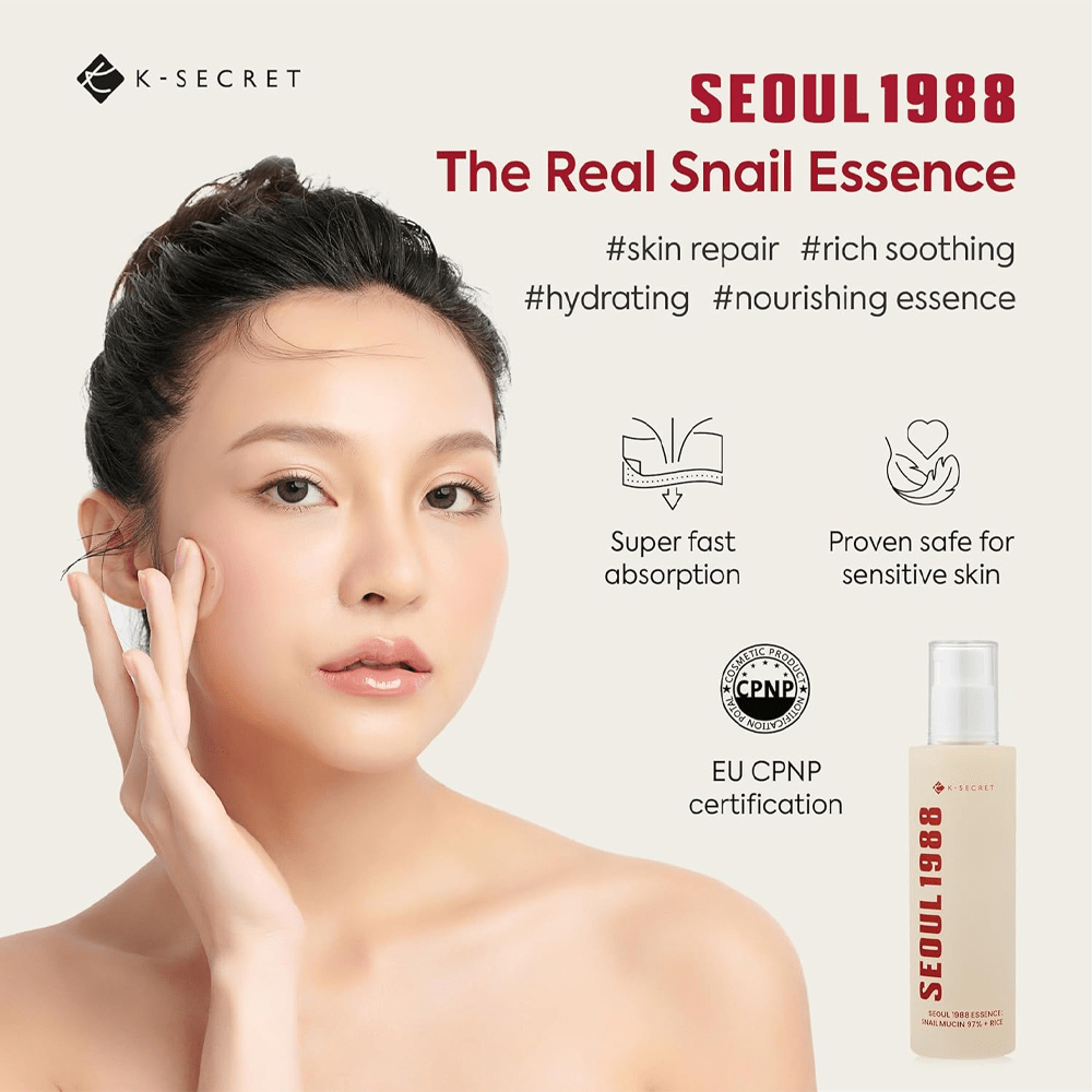 K Secret Seoul 1988 Essence Snail Mucin 97% + Rice - 100 Ml – Wholesale (54 pcs/carton)