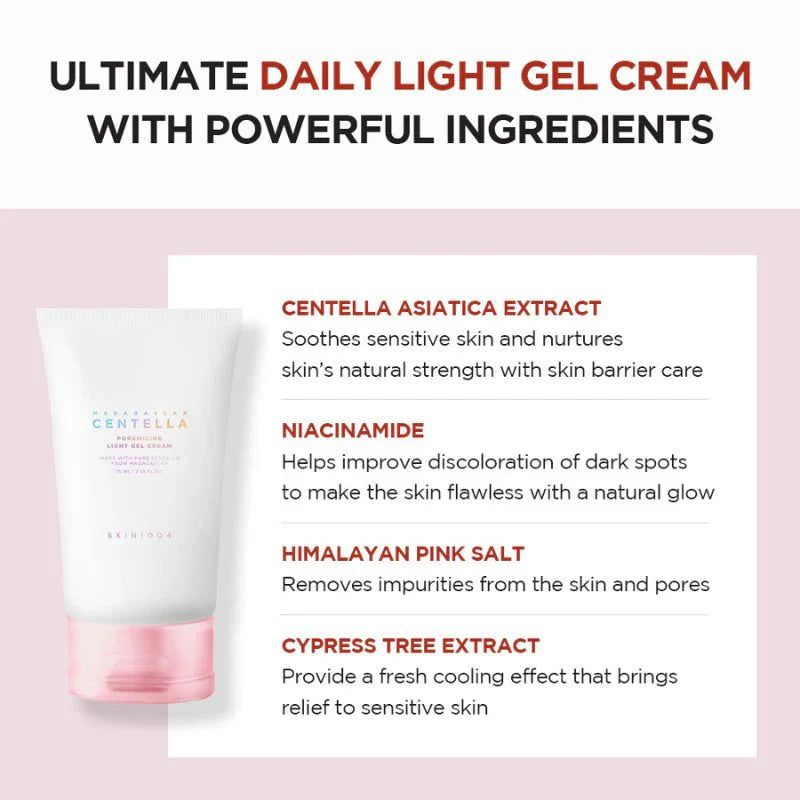 SKIN1004 Madagascar Centella Poremizing Light Gel Cream 75ml – Wholesale (40 pcs/carton)
